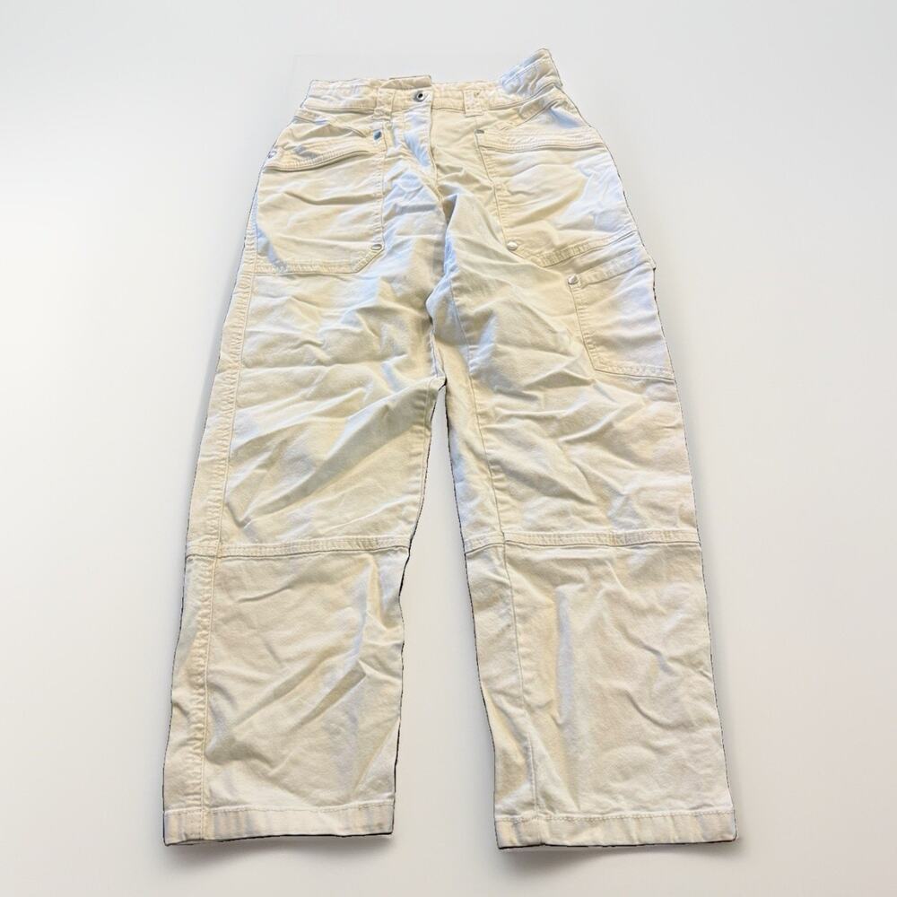 Maeve by Anthropologie Womens White Turner Utility Cargo Carpenter Pants Size 25
